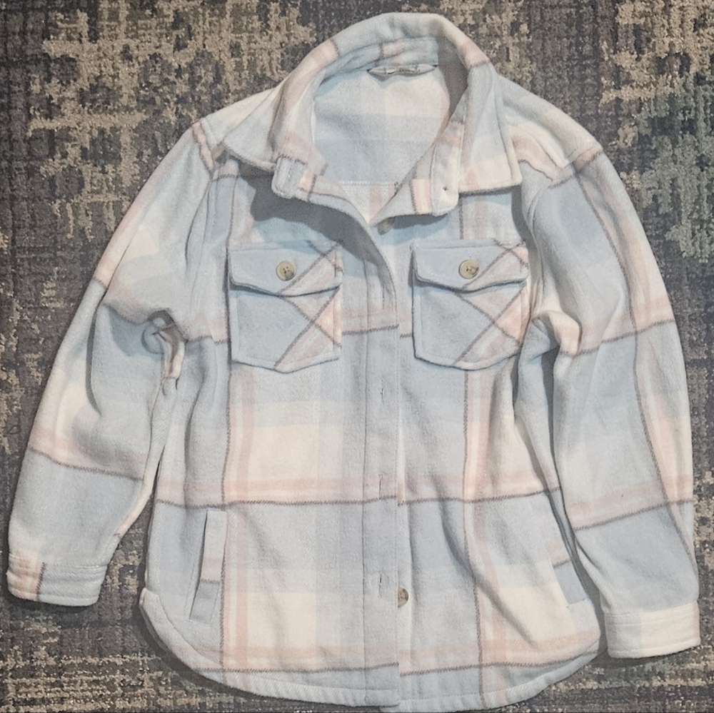 Kids Blue and Pink Plaid  Jacket